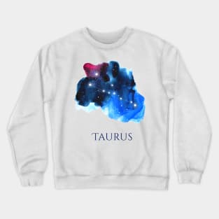 Taurus Zodiac Sign - Watercolor Star Constellation Crewneck Sweatshirt